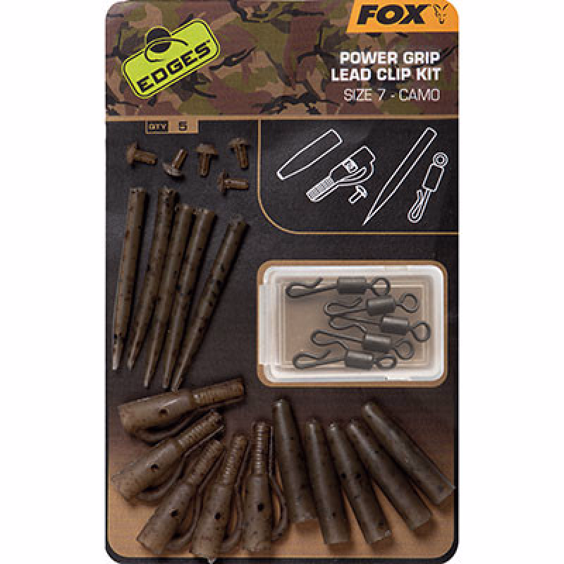 FOX Edges Camo Power Grip Lead Clip Kit Sz 7