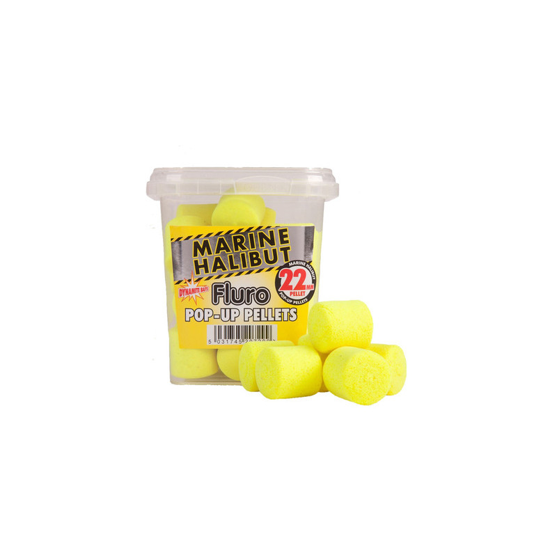 DYNAMITE BAITS Marine Halibut Fluro Pop-up Pellet 22mm Jaune