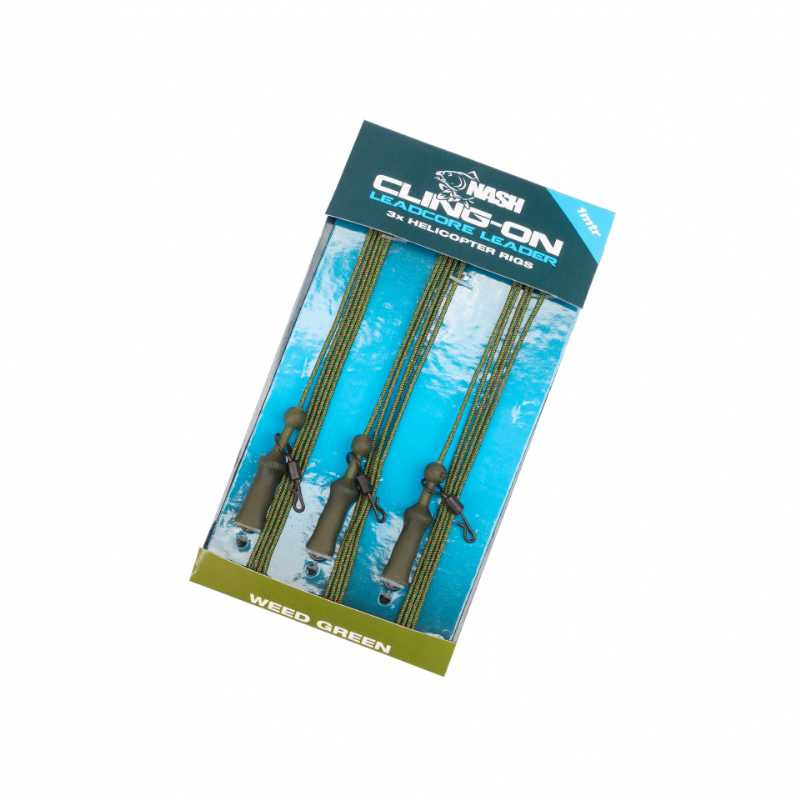 NASH Cling-on Leadcore Leader Helicopter Rigs Green**