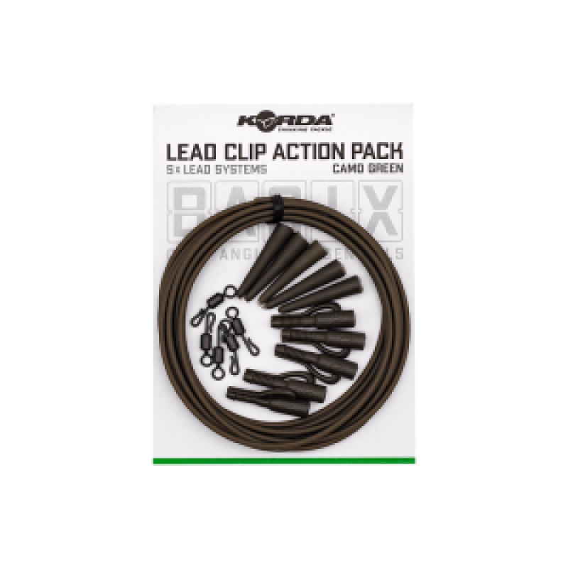 KORDA Basix Lead Clip Action Pack Green