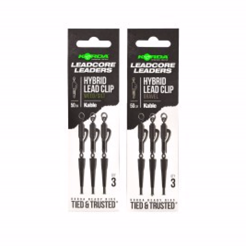 KORDA Kable Leadcore Leader Hybrid Lead Clip weed 50cm