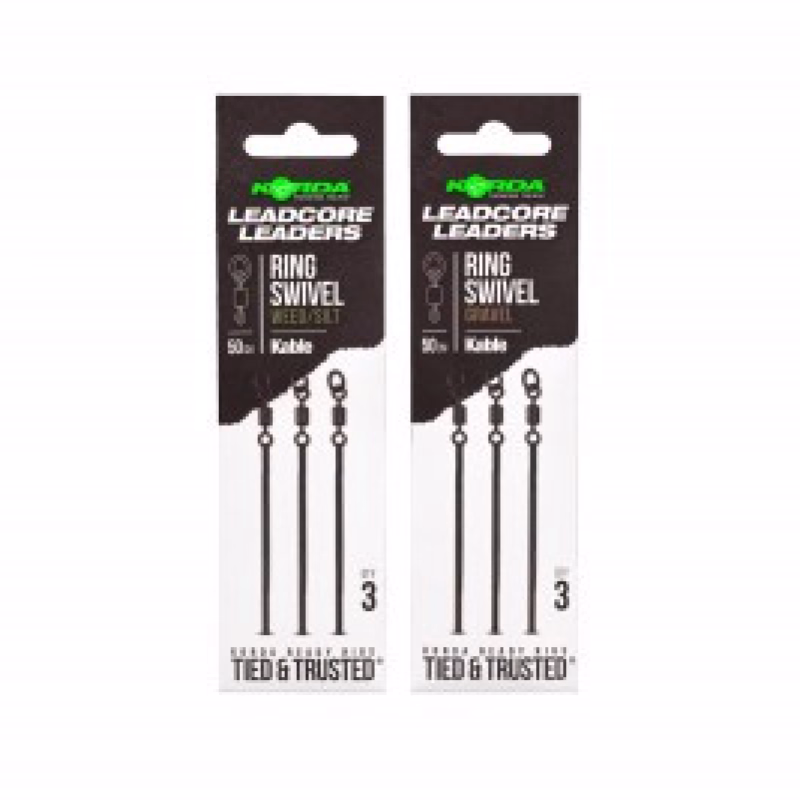 KORDA  Kable Leadcore Leader Ring Swivel Gravel 50cm
