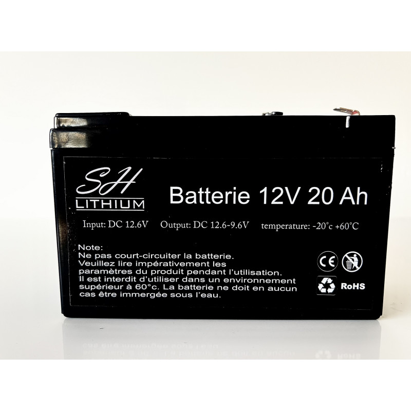 SH LITHIUM Batterie 12,6V20a Sondeur/