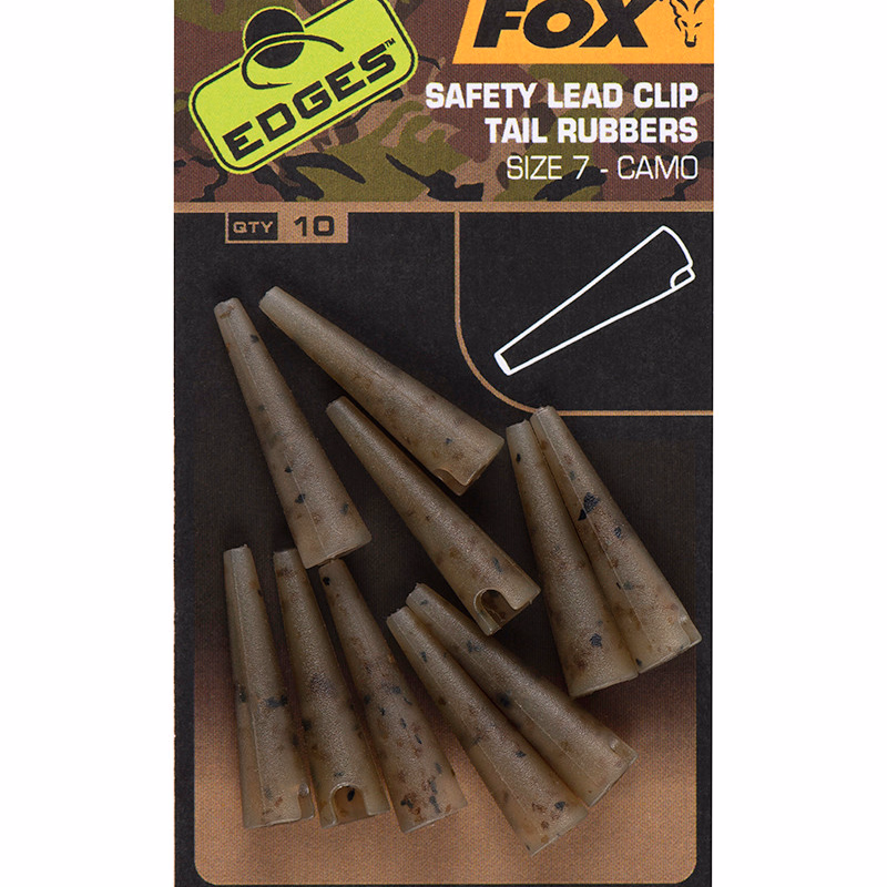 FOX Edges Safety Camo Lead Clip Tail Rubbers Size7