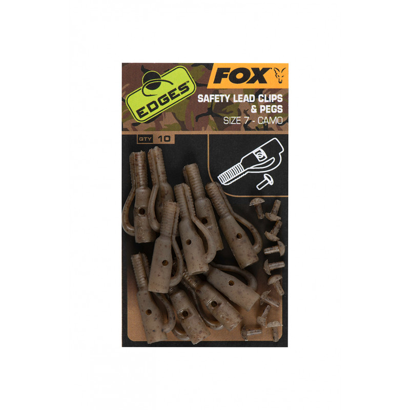 FOX Edges Camo Safety Lead Clips&pegs Size 7