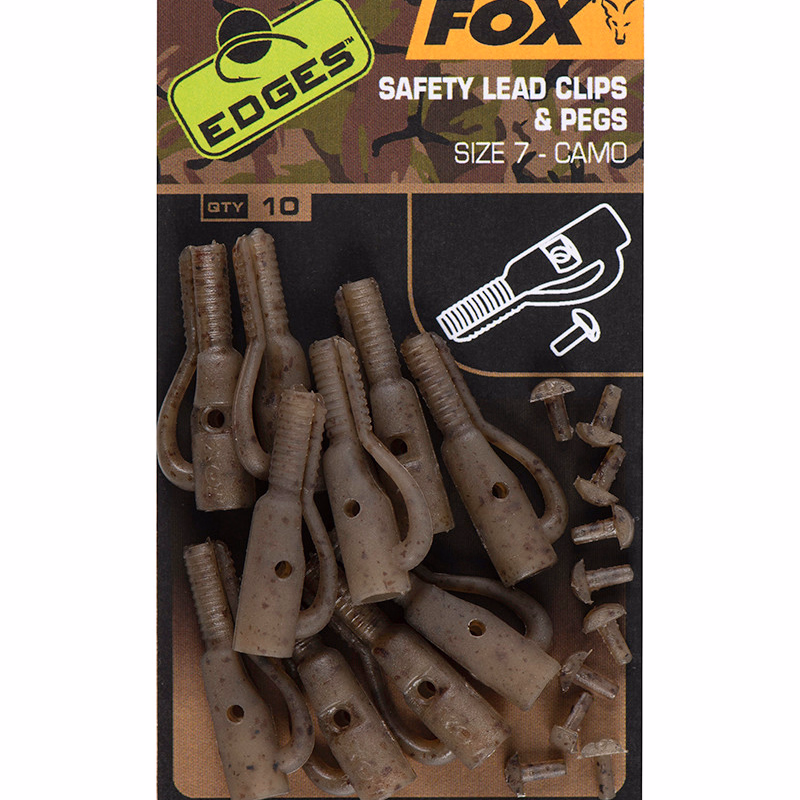 FOX Edges Camo Safety Lead Clips&pegs Size 7
