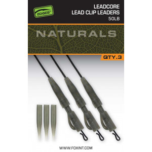 FOX Leadcore Lead Clip Leaders 50Lb Naturals 2