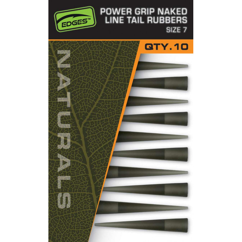 FOX PowerGrip Naked Line Tail Rubbers Size 7 Naturals