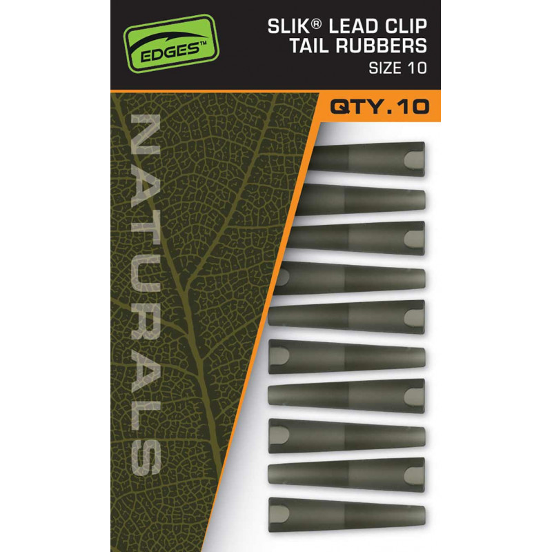 FOX Slik Lead Clip Tail Rubbers Size10 Naturals