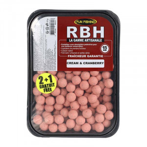 FUN FISHING RBH Boilies Cream & Cranberry 15mm 1kg 1