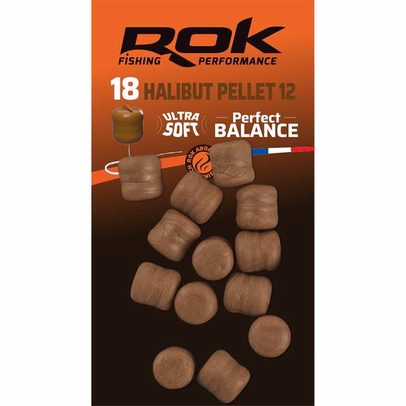 ROK Halibut Pellet Perfect Balance 12mm x18 Marron