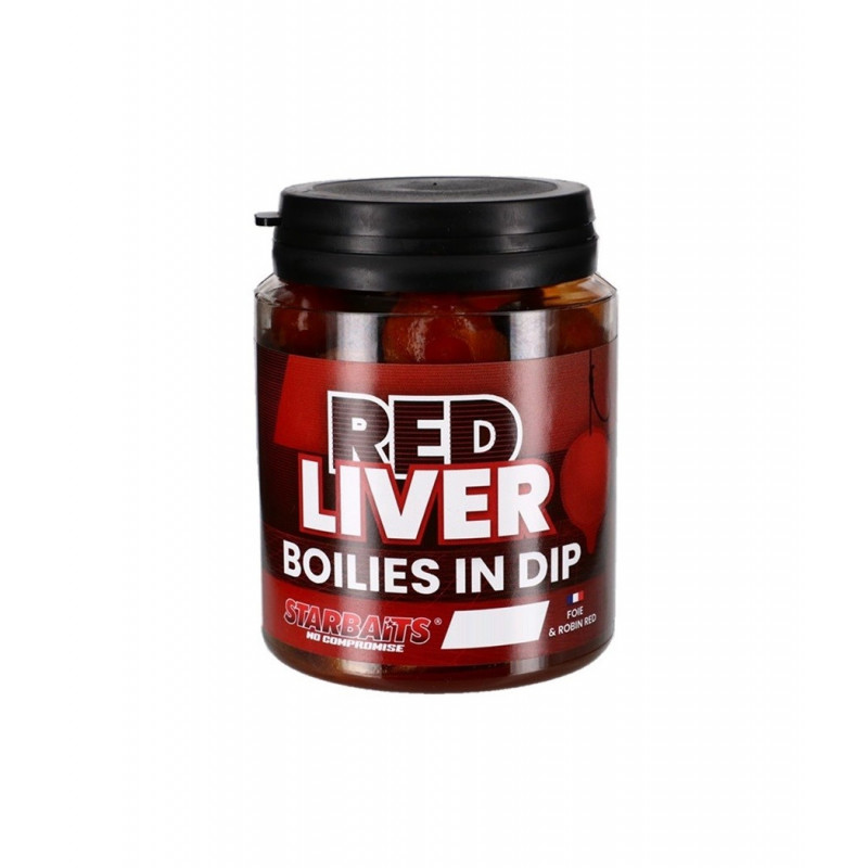 STARBAITS Red Liver Boilies In Dip 24mm