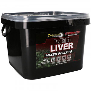 STARBAITS Red Liver Pellets Mixed 2kg 1