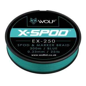 WOLF EX250 X-Spod & Marker Braid 25lb 300m Blue 1