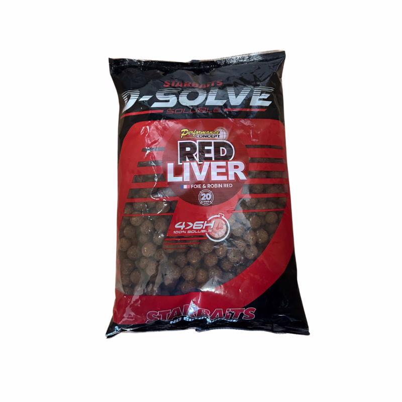 STARBAITS Bouillette Red Liver D-Solve 20mm 2.5kg