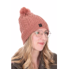 FOX Beanie Cable Knit Bobble Dusty Rose