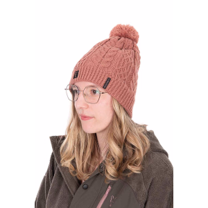 FOX Beanie Cable Knit Bobble Dusty Rose