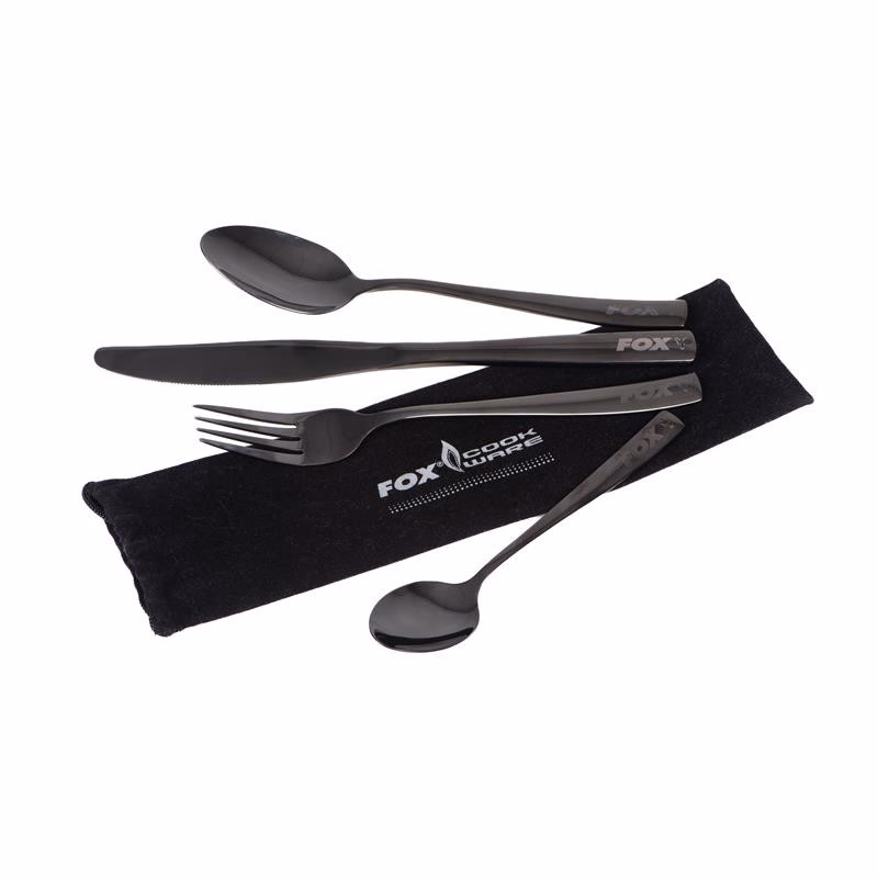 FOX Black Stainless Cutlery Set
