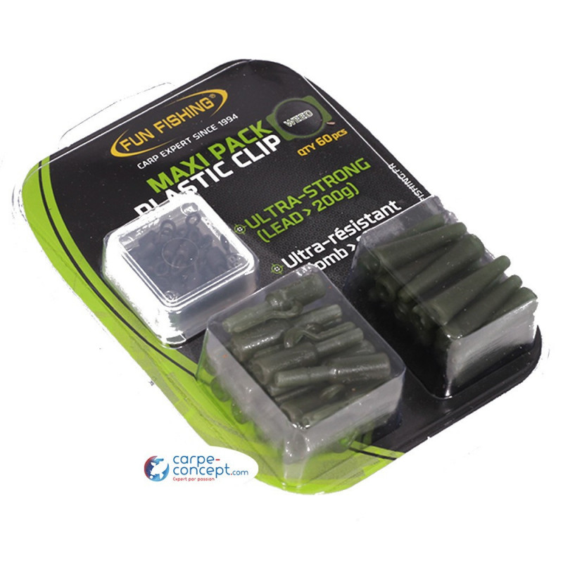 FUN FISHING Maxi pack plastic clip x20 weed