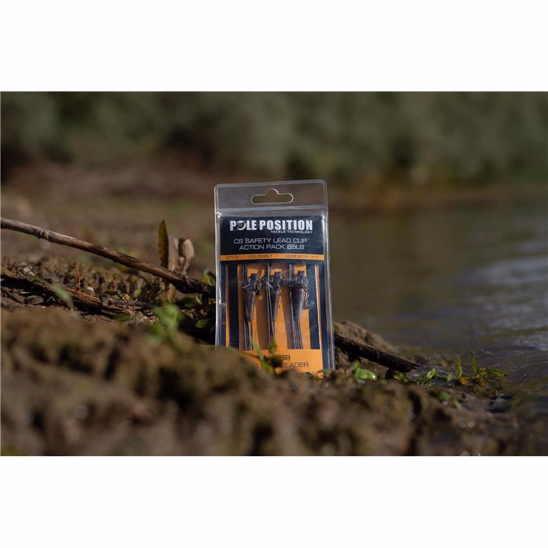 POLE POSITION LEADCLIP SET + LEADER 45LB SILT