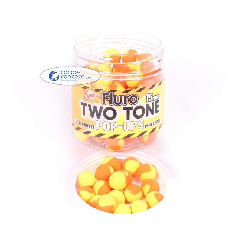 DYNAMITE BAITS Fluro 2 Tone pop-up Tutti-Frutti & Pineapple 15mm